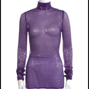 New with tag Laquan Smith Turtleneck Top in Purple